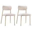Ver imagem 1 de Conjunto 2 Cadeiras Lavínia Linho Bege/aço Champanhe - Salaone