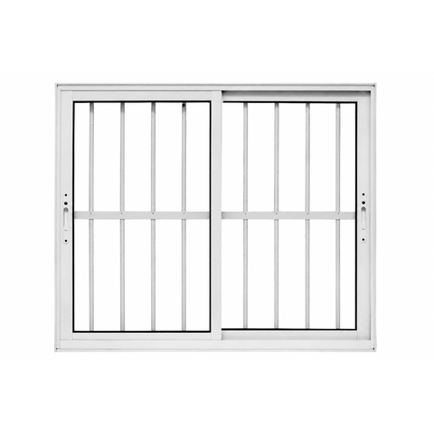 Janela de Correr 2 Folhas com Grade Alumínio Branco 120x150 Linha 25 Jade