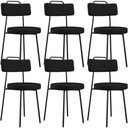 Ver imagem 1 de Kit 06 Cadeiras Decorativas Estofada Para Sala De Jantar Barcelona L02 Poliéster Preto - Lyam Decor
