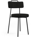 Ver imagem 3 de Kit 06 Cadeiras Decorativas Estofada Para Sala De Jantar Barcelona L02 Poliéster Preto - Lyam Decor