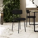 Ver imagem 2 de Kit 06 Cadeiras Decorativas Estofada Para Sala De Jantar Barcelona L02 Poliéster Preto - Lyam Decor