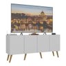 Rack Retrô para Tv até 50 Polegadas com 4 Portas Multimóveis Mp1071 Branco/natural - 3