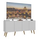 Ver imagem 3 de Rack Retrô para Tv até 50 Polegadas com 4 Portas Multimóveis Mp1071 Branco/natural
