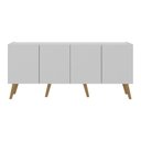 Ver imagem 4 de Rack Retrô para Tv até 50 Polegadas com 4 Portas Multimóveis Mp1071 Branco/natural