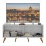 Rack Retrô para Tv até 50 Polegadas com 4 Portas Multimóveis Mp1071 Branco/natural - 2