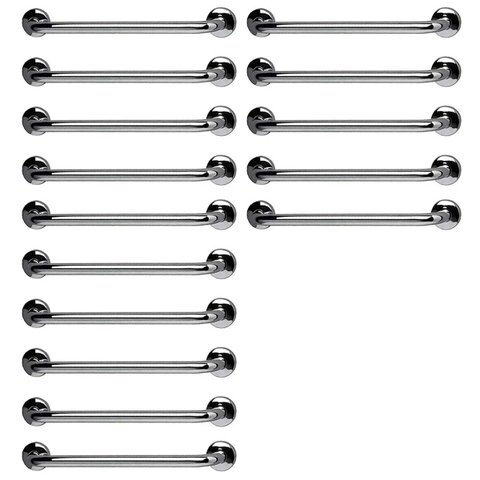 Barra de Apoio 60cm Aço Inox Kit 15 Unidades Acessibilidade Criança Idoso Gestante Deficiente Suport