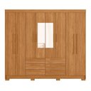 Ver imagem 2 de Guarda Roupa Casal 8 Portas 6 Gavetas Paranavai c/ Pés e Espelho Cinamomo