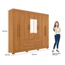 Ver imagem 6 de Guarda Roupa Casal 8 Portas 6 Gavetas Paranavai c/ Pés e Espelho Cinamomo