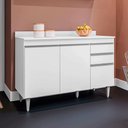 Ver imagem 2 de Tampo para Balcão de Cozinha com Roda Pé Torfi 160cm Mdp/bp Branco G96 - Gran Belo