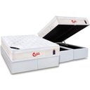 Ver imagem 1 de Cama Box Baú Queen: Colchão Molas Pocket Ensacadas Castor Gold Star Vitagel + Base Crc Courano