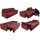 Ver imagem 7 de Sofá Sem Caixa Retrátil e Reclinável 1,55m Cama inBox Versátil Suede Velusoft Vermelho