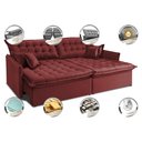 Ver imagem 3 de Sofá Sem Caixa Retrátil e Reclinável 1,55m Cama inBox Versátil Suede Velusoft Vermelho