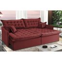 Ver imagem 1 de Sofá Sem Caixa Retrátil e Reclinável 1,55m Cama inBox Versátil Suede Velusoft Vermelho