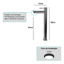 Ver imagem 7 de Kit 2 Torneiras para Banheiro Bica Alta Fria Aço Escovado Fc-142