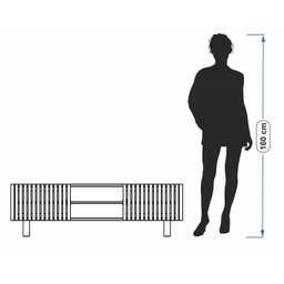 Rack Baixo 2 Portas de Correr Ripada - Madeira Maciça Lutz Home Decor 900 - 4