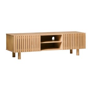 Rack Baixo 2 Portas de Correr Ripada - Madeira Maciça Lutz Home Decor 900