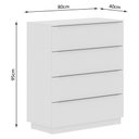Ver imagem 4 de Comoda Madesa 4 Gavetas Branco Cor:branco