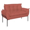 Ver imagem 4 de Poltrona Sofá Luxo Base Metal Preto Recepção Escritório Cor:rosa