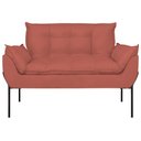 Ver imagem 5 de Poltrona Sofá Luxo Base Metal Preto Recepção Escritório Cor:rosa