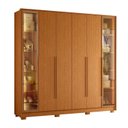 Ver imagem 3 de Guarda-Roupa Casal Reflecta 6 Portas 2 Gavetas com LED Napoli Marrom/Cinamomo