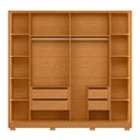 Ver imagem 5 de Guarda-Roupa Casal Reflecta 6 Portas 2 Gavetas com LED Napoli Marrom/Cinamomo