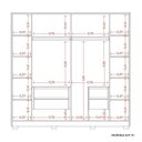 Ver mais imagens de Guarda-Roupa Casal Reflecta 6 Portas 2 Gavetas com LED Napoli Marrom/Cinamomo