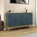 Ver imagem 2 de Buffet Aparador Colonial com 4 Portas 149x41x90cm Mdp Mel Petroleo Mb1014 Movelbento
