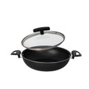 Ver imagem 4 de Frigideira Panela Wok 30 Cm Antiaderente Grande Tacho Com Tampa Vidro