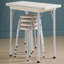 Ver imagem 2 de Conjunto de Mesa Nádia Quadrada Dobrável Branco 4 Banquetas - Criativa 431d/100
