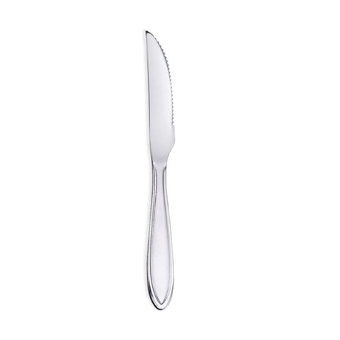 Faca de Mesa Serrilhada Carnes 21cm 45grs em Aço Inox Kit 12 Unid
