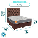 Ver imagem 3 de Cama Box Bau + Colchão King D23 Pro Inducol + Cabeceira Estofada