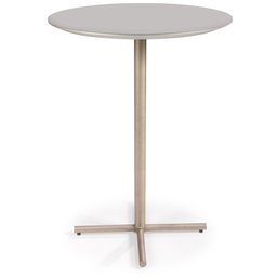 Mesa Bistrô Begonia em Aço Carbono Dourado Laca Fendi + Vidro - 1