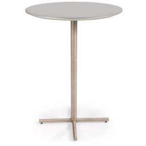 Mesa Bistrô Begonia em Aço Carbono Dourado Laca Fendi + Vidro