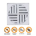 Ver imagem 2 de Ralo Grelha Anti-inseto Automático Inteligente Quadrado 15x15cm Banheiro Lavatório Cromado Abs