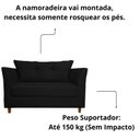 Ver imagem 3 de Namoradeira Poltrona Recepção Sala Escritório Isis Suede Cor:preto