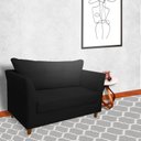 Ver imagem 2 de Namoradeira Poltrona Recepção Sala Escritório Isis Suede Cor:preto
