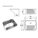Ver imagem 2 de Tanque monobloco 56L aço INOX 304 Polido CT-60 Luxo MEKAL 600x500x285mm