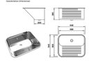 Ver imagem 2 de Tanque monobloco 56L aço INOX 304 Polido CT-60 Luxo MEKAL 600x500x285mm