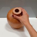 Ver imagem 5 de Vaso Decorativo de Madeira Natural 17x17x17cm Enfeite Sala Mesa Estante Aparador