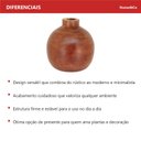 Ver imagem 6 de Vaso Decorativo de Madeira Natural 17x17x17cm Enfeite Sala Mesa Estante Aparador