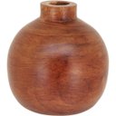 Ver imagem 1 de Vaso Decorativo de Madeira Natural 17x17x17cm Enfeite Sala Mesa Estante Aparador