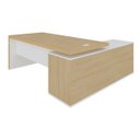 Ver imagem 4 de Mesa para Escritório em L com Tomada 2 Gavetas Tamburato Connect - Carvalho/branco