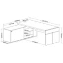 Ver imagem 2 de Mesa para Escritório em L com Tomada 2 Gavetas Tamburato Connect - Carvalho/branco