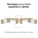 Ver imagem 6 de Mesa para Escritório em L com Tomada 2 Gavetas Tamburato Connect - Carvalho/branco