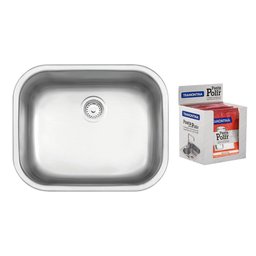 Cuba Retangular Para Cozinha Inox + Pasta Para Polir e Remover Manchas Tramontina - 1