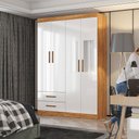 Ver imagem 1 de Guarda Roupa Casal Lu 4 Portas 2 Gavetas com Espelho Carioca Móveis