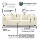Ver imagem 7 de Kit Poltrona e Sofá Living 2 Lugares 1,60m Sirius Linho Pés Metálicos - Pallazio Grafite