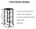 Ver imagem 3 de Fruteira de Chão Cozinha Montada Aço Preto Tampo Branco Cesto Preto Roma