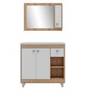 Ver imagem 6 de Gabinete Banheiro com Cuba e Espelheira 80cm Multimóveis CR10059 Castanho Argel/Branco