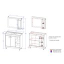 Ver imagem 4 de Gabinete Banheiro com Cuba e Espelheira 80cm Multimóveis CR10059 Castanho Argel/Branco